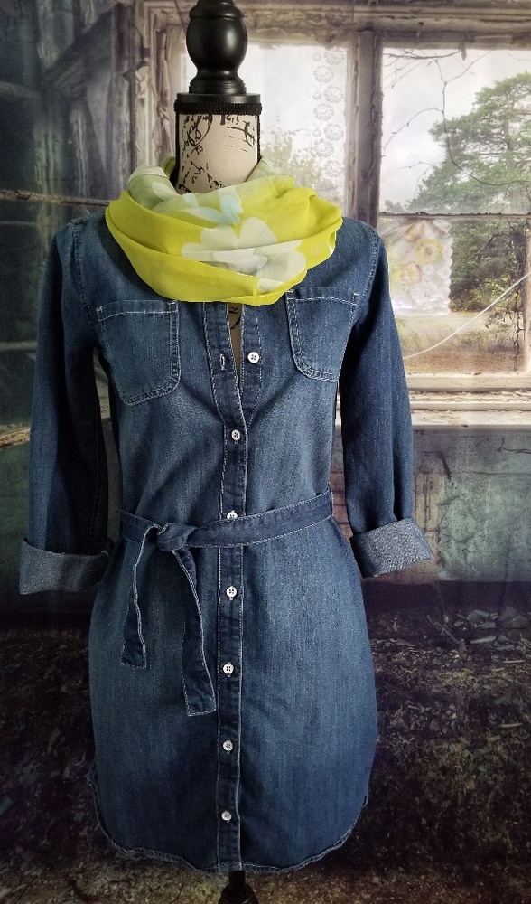 Mid-wash Denim Shirt Dress by OLD Navy